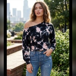 525 America Black and Pink Tie-Dye Sweatshirt